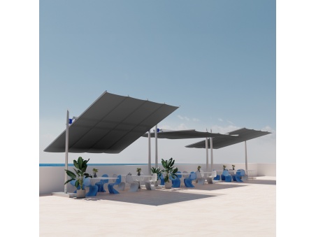 Maistra designerska altana aluminiowa z przesuwanym dachem