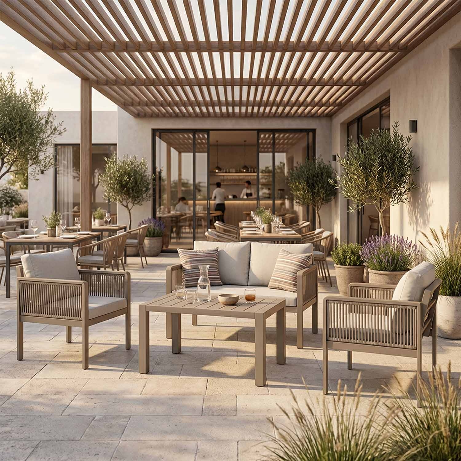 Genova: ręcznie wykonany zestaw ogrodowy z plecioną liną