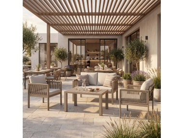 Genova: ręcznie wykonany zestaw ogrodowy z plecioną liną