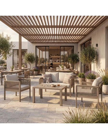 Genova: ręcznie wykonany zestaw ogrodowy z plecioną liną