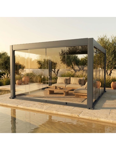 Przesuwne przeszklenia do Lyra T6 - Pergola zamknięta szkłem