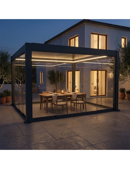Przesuwne przeszklenia do Lyra T6 - Pergola zamknięta szkłem