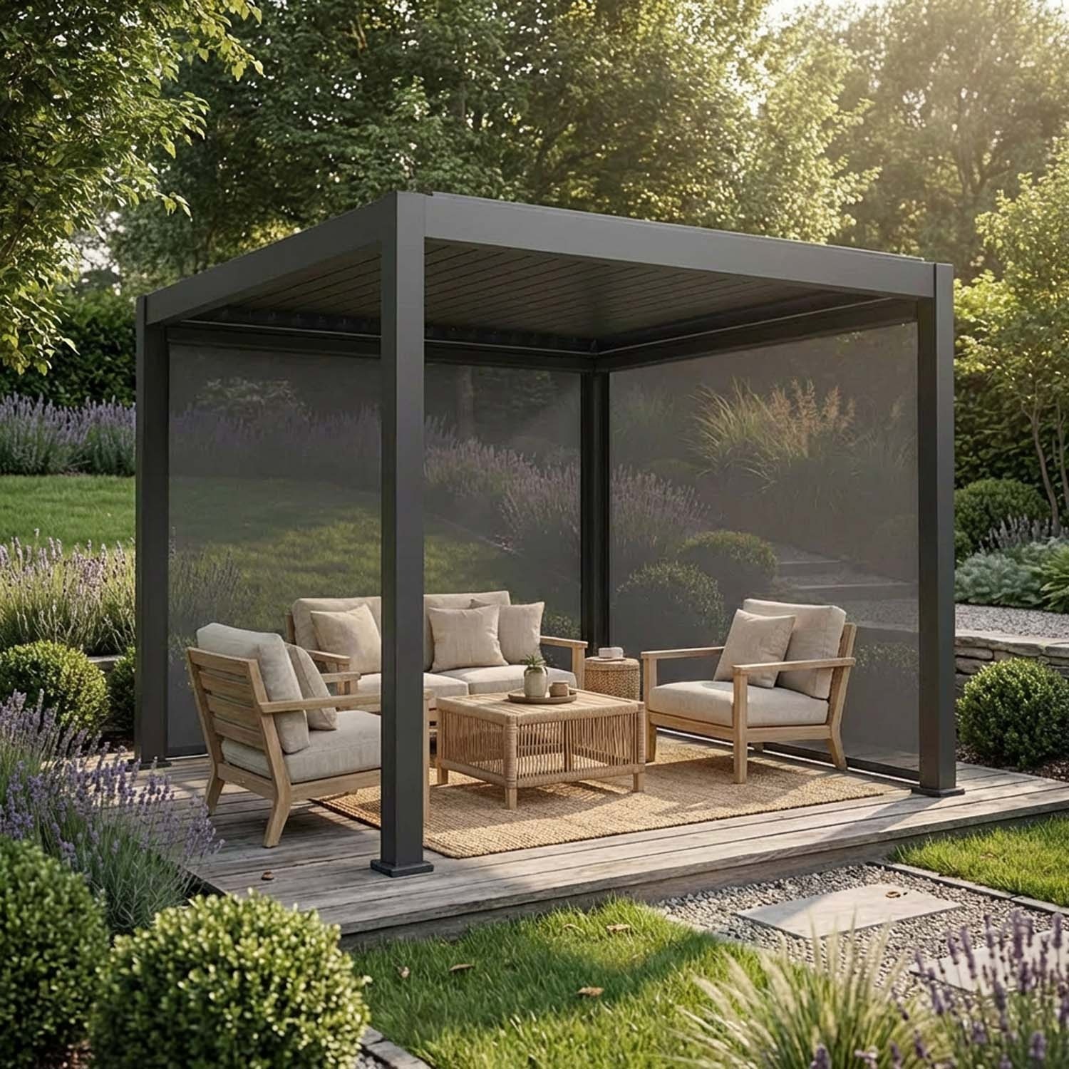 Manual Zip Screen - Roleta ZIP do pergoli Lyra T6