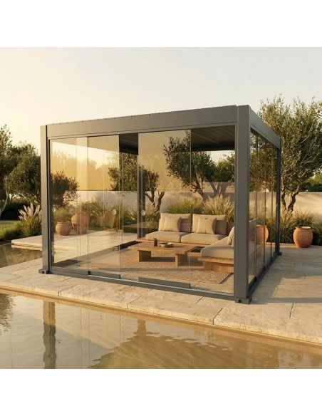 Przesuwne przeszklenia do Lyra T6 - Pergola zamknięta szkłem