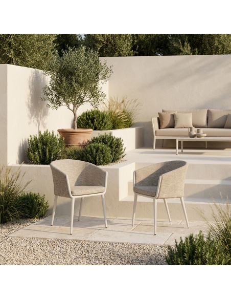 Mitara: Fotel Jadalniany Outdoor z Tkaniny Barwionej w Masie
