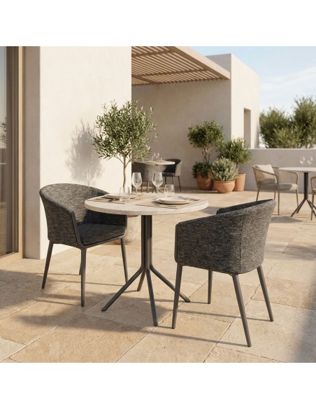 Mitara: Fotel Jadalniany Outdoor z Tkaniny Barwionej w Masie
