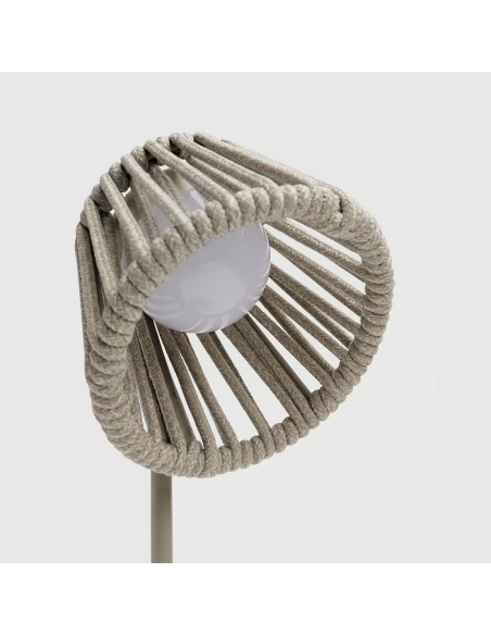 Mini Ropelle: Lampa stołowa z liny Olefin, ładowalna