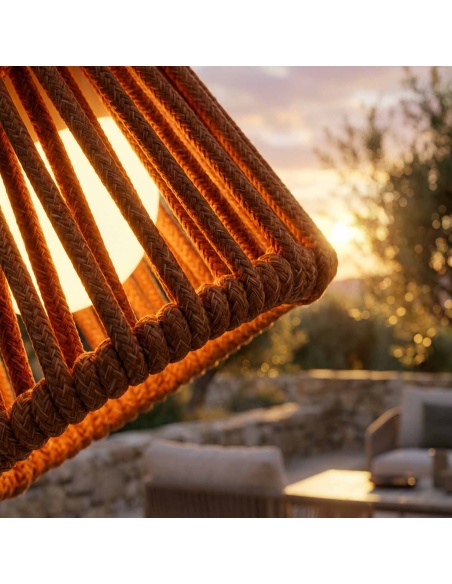 Mini Ropelle: Lampa stołowa z liny Olefin, ładowalna