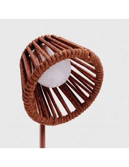 Mini Ropelle: Lampa stołowa z liny Olefin, ładowalna