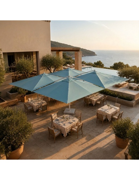 Cygnus Qadro: Parasol Cantilever z Czterema Tkaninami 6×6 m