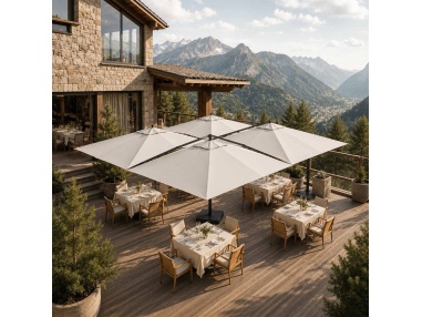 Cygnus Qadro: Parasol Cantilever z Czterema Tkaninami 6×6 m