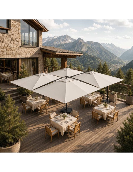 Cygnus Qadro: Parasol Cantilever z Czterema Tkaninami 6×6 m