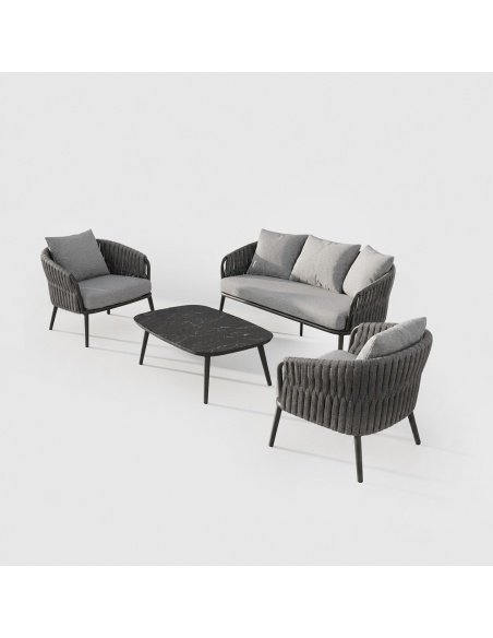 Quieta: Zestaw Ogrodowy 5-osobowy z Aluminium i Rope