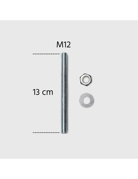 Zestaw 4 szt. - Pręty gwintowane ze stali ocynkowanej M12 - 13 cm